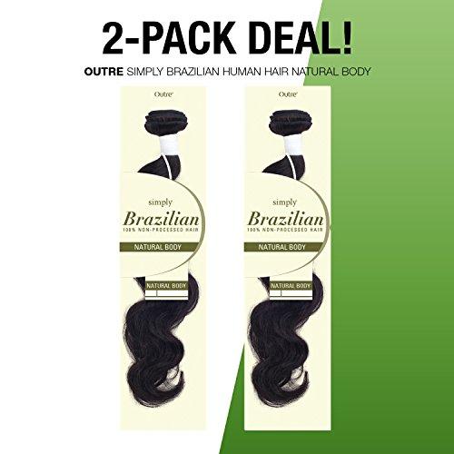 Outre 2-PACK DEALS! Outre Simply Unprocessed Brazilian Human Hair Weave Natural Body (16", NATURAL BROWN)