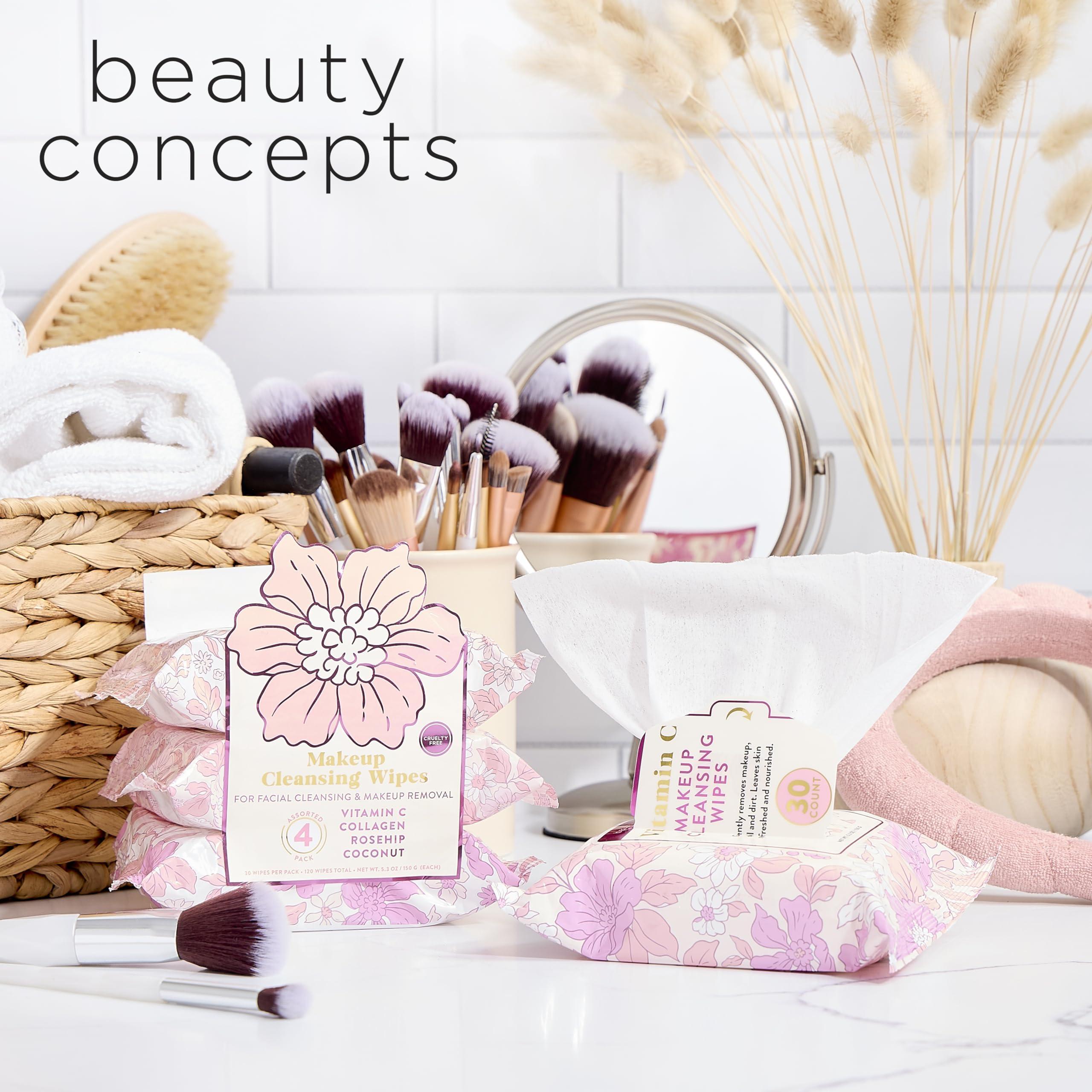 B.C BEAUTY CONCEPTS Beauty Concepts Facial Wipe Set - Packs of Face Wipes, Makeup Removing Wipes, Vitamin C, Collagen, Rosehip, & Coconut