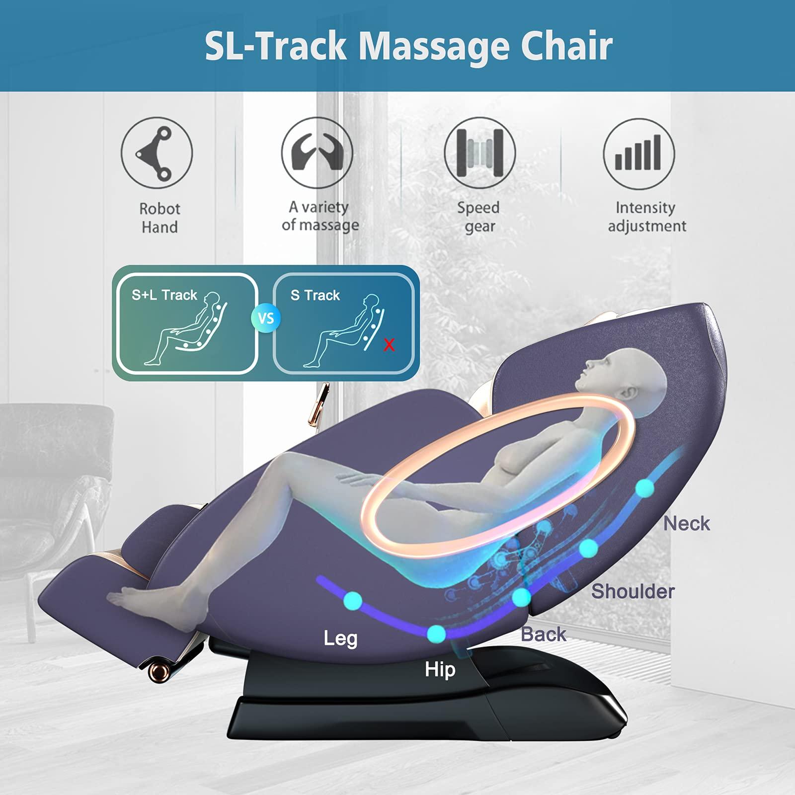 OWAYS OWAYS Massage Chair,APP Controlled 4D Massage Chairs,SL-Track Full Body Shiatsu Massage Chair Recliner with Yoga Stretching,Anion,Zero Gravity Massager,Bluetooth,Heating,Foot Roller+Foot Massager