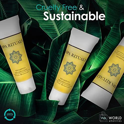 World Amenities World Amenities Spa Rituals Shampoo - Fresh Botanicals, Mini Travel Size Toiletries - Suitable for All Hair Types (300 Pack)