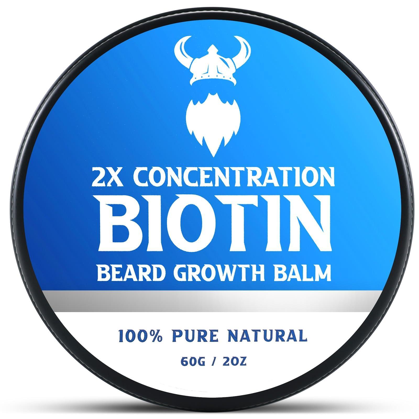 MistySprite Biotin Beard Balm for Men & Conditioning Beard Wax and Growth Beard Growth Oil with 2X Concentration Biotin for Men, Hydrates & Thickens Facial Hair