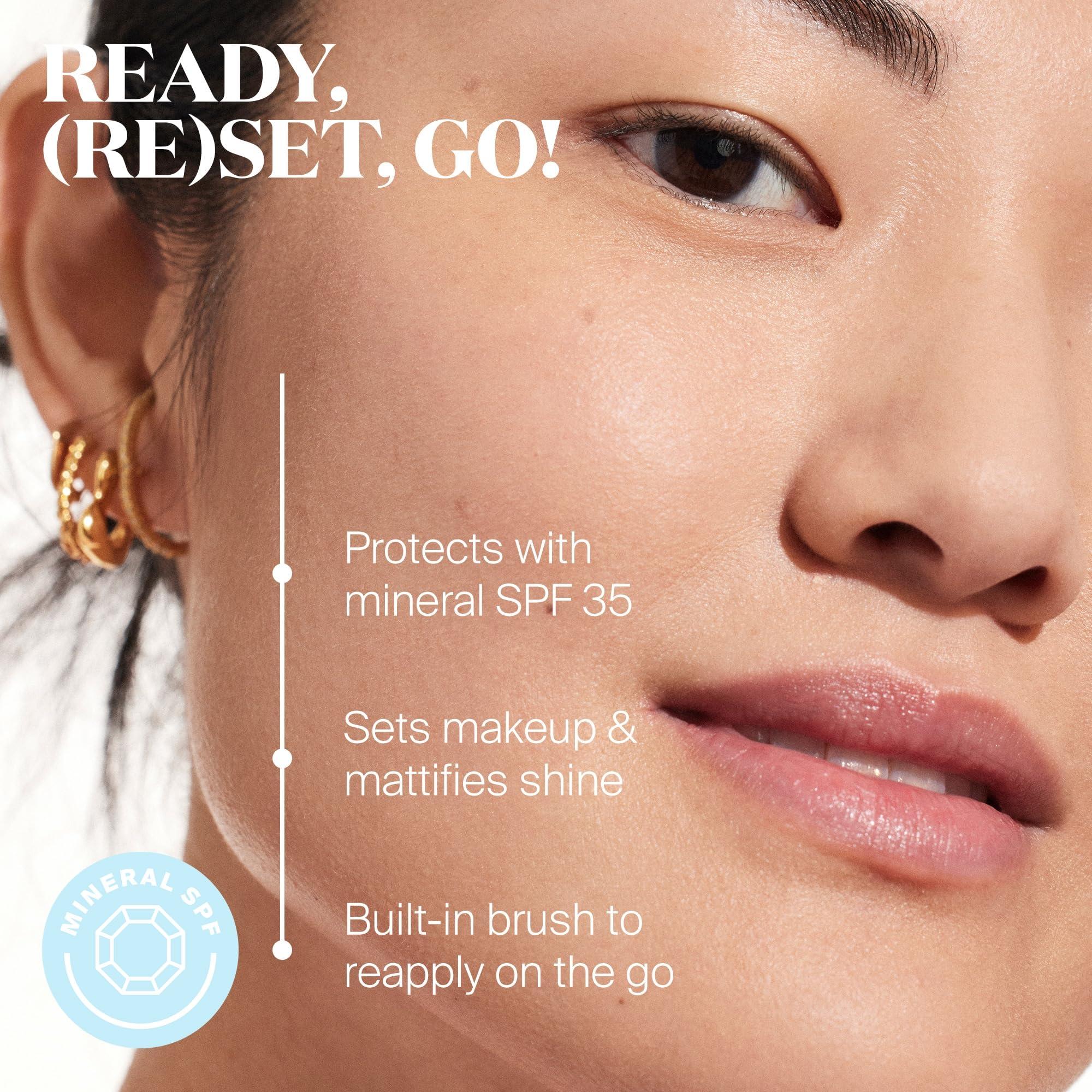 Supergoop! Supergoop! (Re)setting 100% Mineral Powder, Light - 0.15 oz - Makeup Setting Powder + Broad Spectrum SPF 35 PA+++ Sunscreen - With Ceramides, Olive Glycerides & Coated Silica Spheres