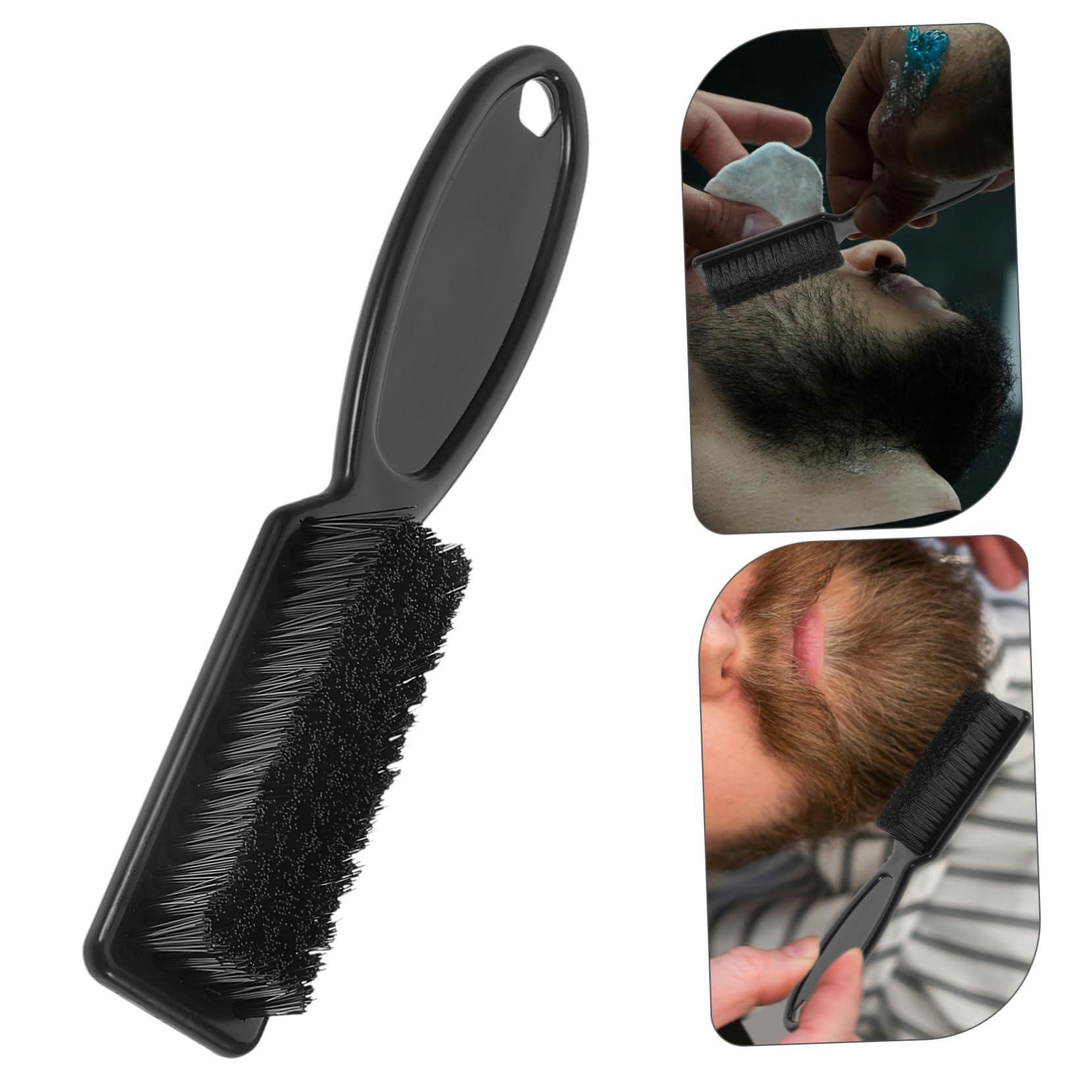 PLAFOPE PLAFOPE 8pcs Barber Fade Brushes Set Mustache & Beard Trimmer Cleaning Brushes with Handle Beard Brush Boar Bristle for Men for Barbers and Home Grooming