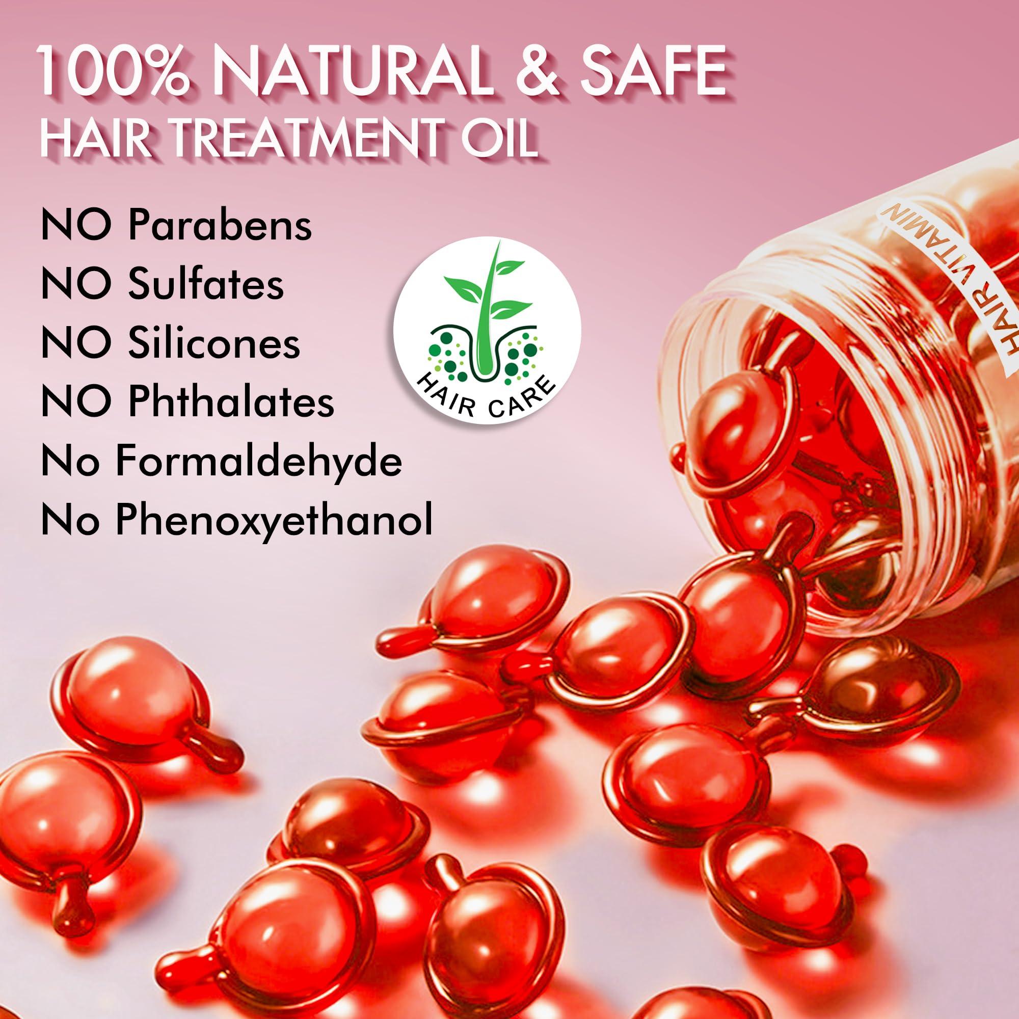 MISICH MISICH Hair Serum for Frizzy & Dry Hair, Hair Treatment Oil for Damaged Hair, Hair Vitamin Oil Capsules with Argan, Avocado, Moroccan Oil, Anti Frizz Leave in Conditioner with Vitamin A, C, E & B5