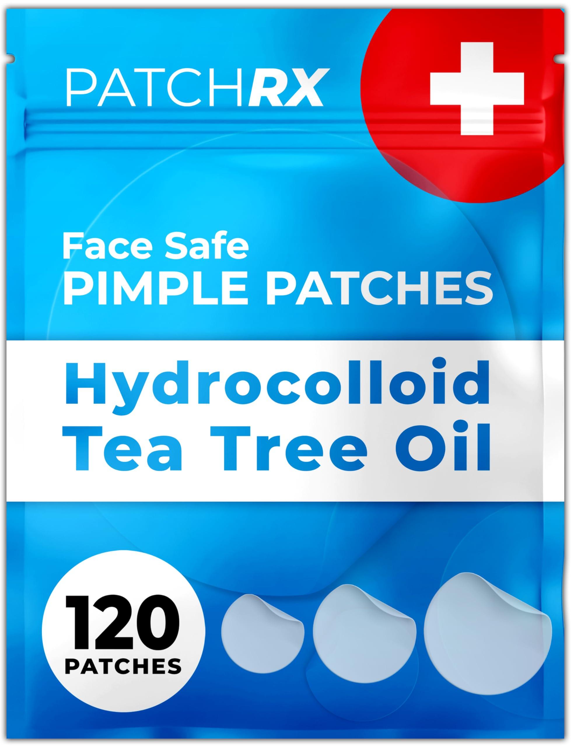 KEYCONCEPTS PatchRx Pimple Patches for Face (120 Patches), Hydrocolloid Acne Patches with Tea Tree Oil, Pimple Patch Pimple Stickers - Hydrocolloid Patch Acne Dots - Acne Pimple Patches For Face - Zit Patches