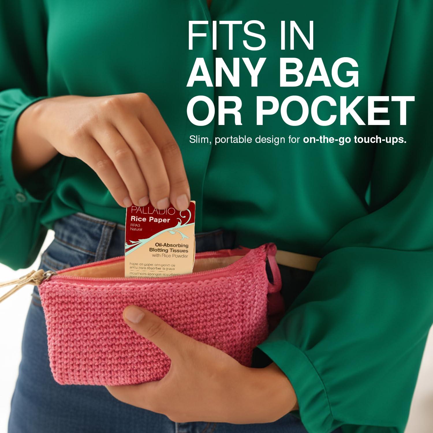 Palladio Palladio Rice Paper Facial Tissues for Oily Skin, Face Blotting Sheets Made from Natural Rice, Oil Absorbing Paper with Rice Powder, 2 Sided, Instant Results, Natural, 40 Count, Pack of 1