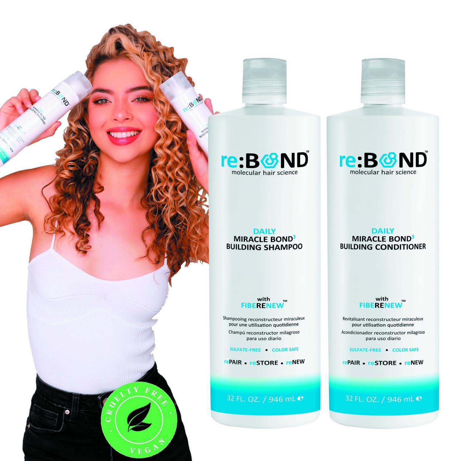 RE:BOND reBOND Hair Daily Miracle Bond Building Shampoo and Conditioner 32 oz Duo