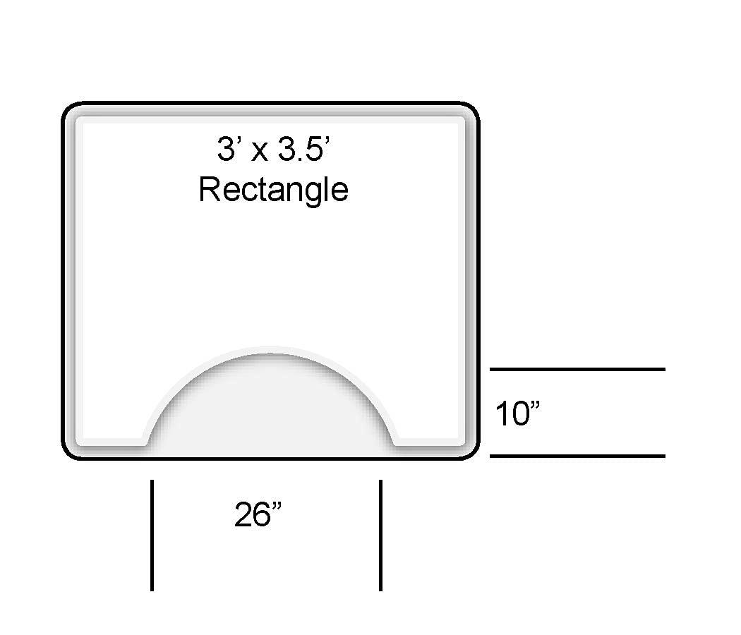 Rhino Mats Rhino Hide Salon Mat 3\' x 3.5\' (Rectangular, Gray 1/2\'\' Thick)