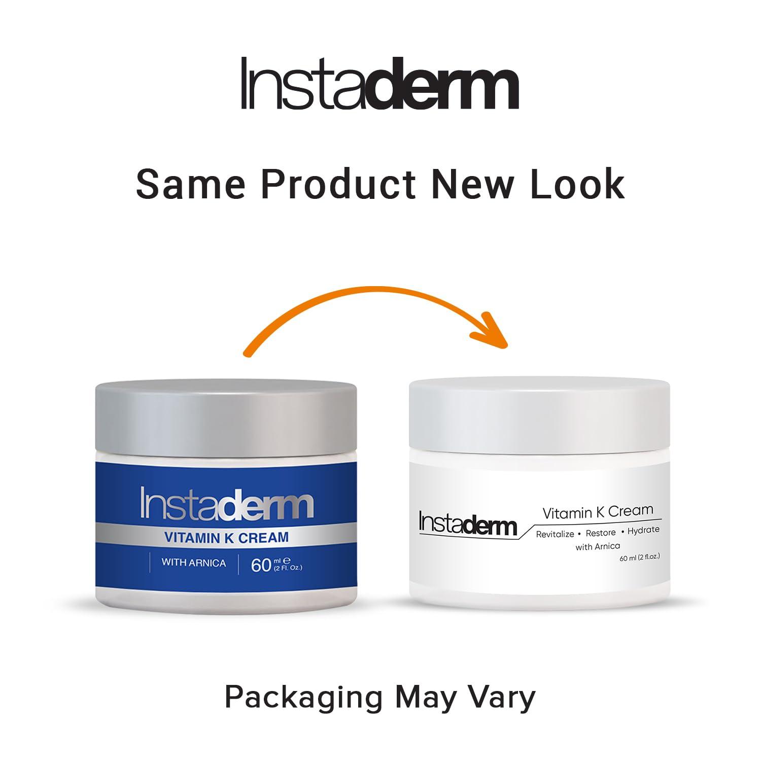 Instaderm Instaderm Vitamin K Cream- Bruise Healing Formula with Arnica. Dark Spot Moisturizer for Bruising, Spider Veins & Broken Capillaries. Repair Under Eye Dark Circles, & Puffiness.