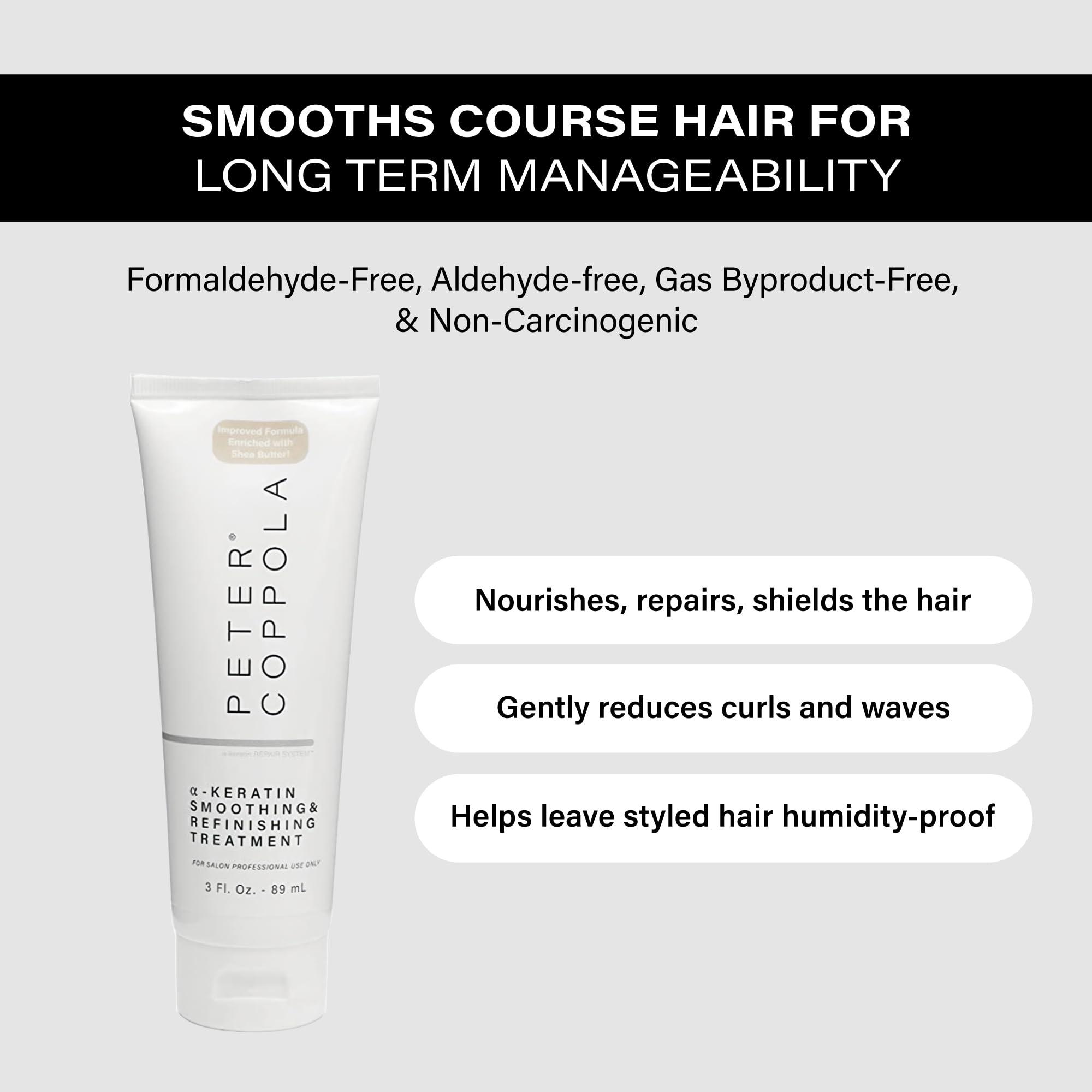 PETER COPPOLA PETER COPPOLA a-Keratin Smoothing And Refinishing Treatment - Semi-Permanent Keratin Hair Treatment Smoothes, Nourishes, And Repairs the Hair - Formaldehyde-Free, Aldehyde-Free (3 Ounce)