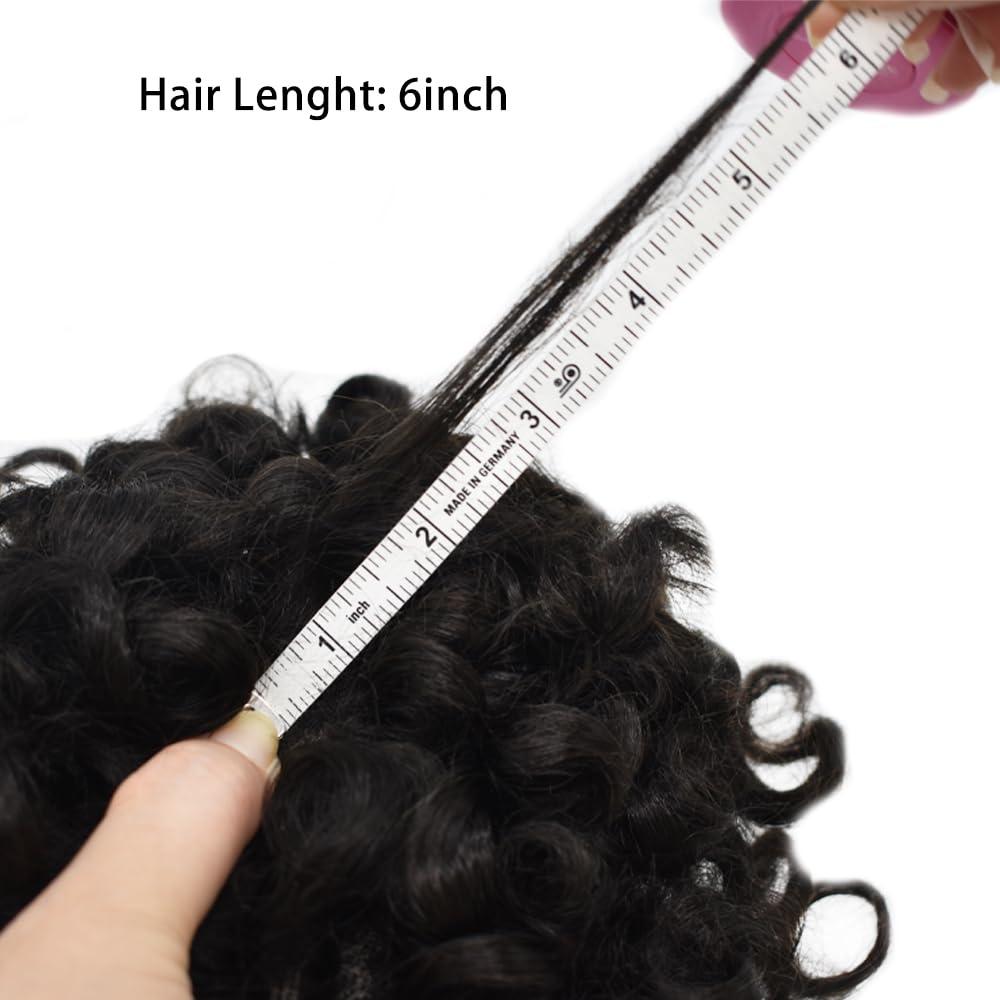 LYRICAL HAIR LYRICAL HAIR Curly Hair Piece Toupee for Black Men Hair System Replacement Monofilament Mens Wig Poly Skin Pu Hair Unit for Men (7\"X9\", 1B Off Black-25MM Curl)
