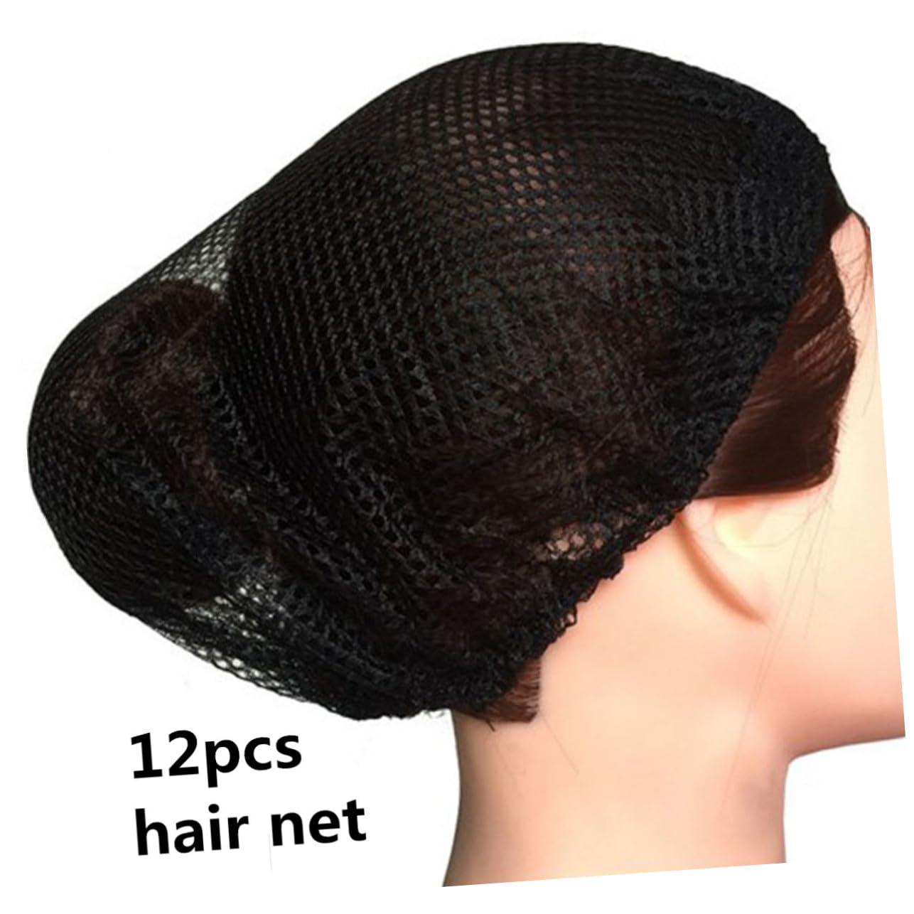 FOYTOKI FOYTOKI 12 Pcs Hair Nets Hair Cover Mesh Heavy Duty Slumber Net with Chin Strap Nighttime Hairnet Heavy Duty Elastic Hairnets Covers Sleeping Cap Hairnet Cap Mesh Cap