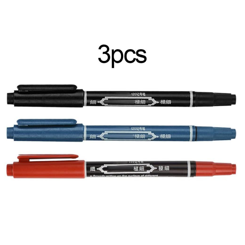 AEIOFU Tattoo Marker Pen Waterproof Skin Marking Pencil Fine Point Body Ink Pen Mixed Color 3PCS Semi Permanent Tattoos Temporary Tattoo Pen Body Art Beauty Tool