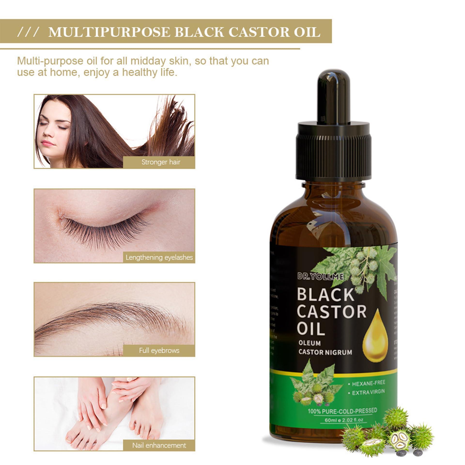 Generic Black Castor Oil, 100% Pure Cold Pressed, Hair growth, Full Eyelashes & Eyebrows, Moisturize skin, Rich in Vitamins and Fatty Acids Oil, 2Fl Oz, 60ml