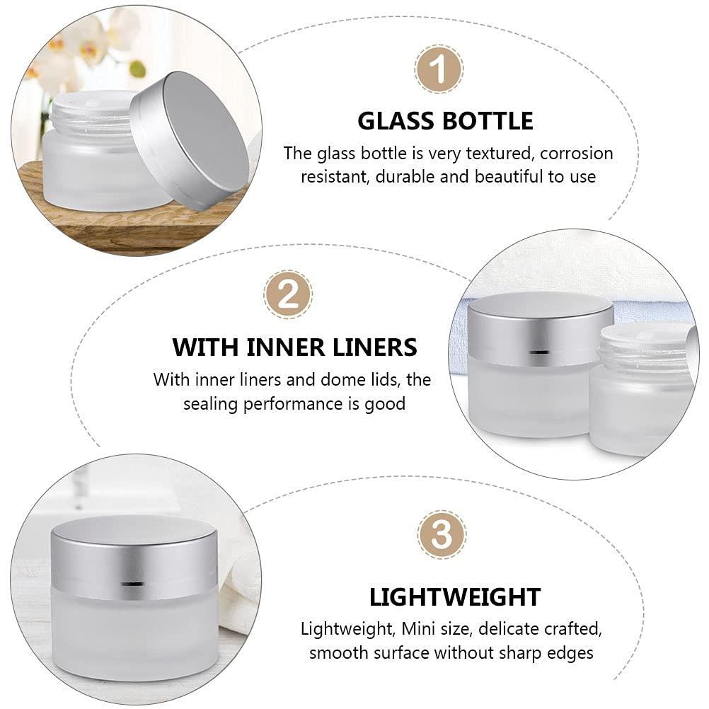 SOLUSTRE 6 Pcs cream bottle empty containers for lotions and creams glass jars with lids refillable glass cosmetic containers Eye Cream Jars empty cosmetic pots lip balm little cream travel