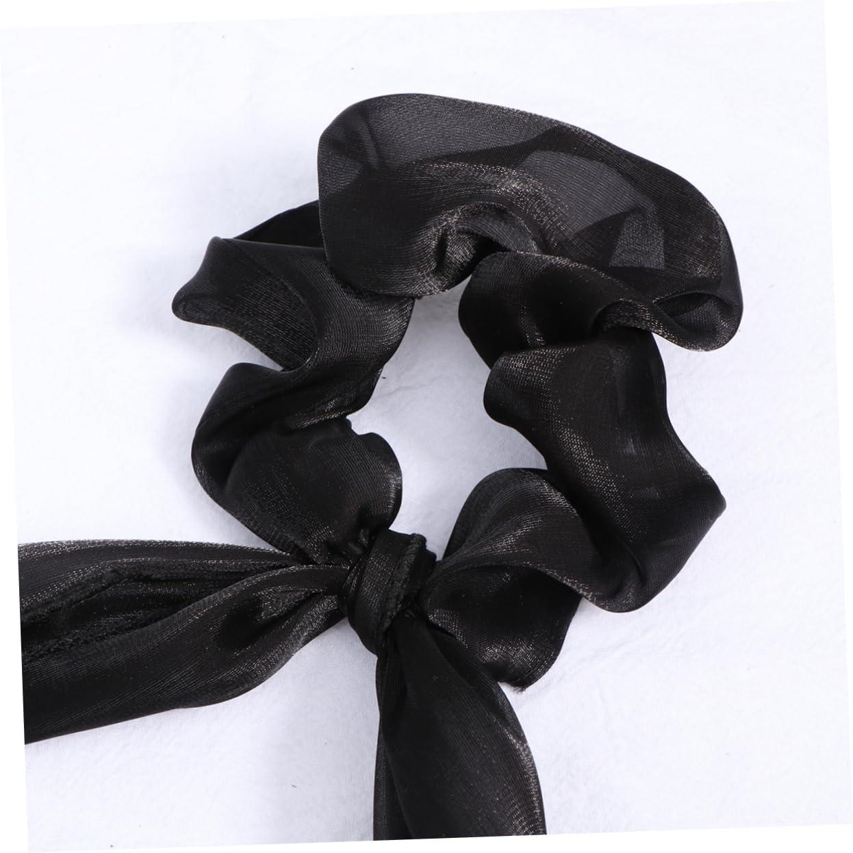 NOLITOY NOLITOY Chiffon Ponytail Scarf 6 Pcs Pigtails Hair Bands Satin Hair Tie Satin Scarf Hair Rings Ponytail Hair Bands Seamless Hair Bands Silk Stretchy Ponytail Ties Long Hair Ring Miss Elasticity Holder