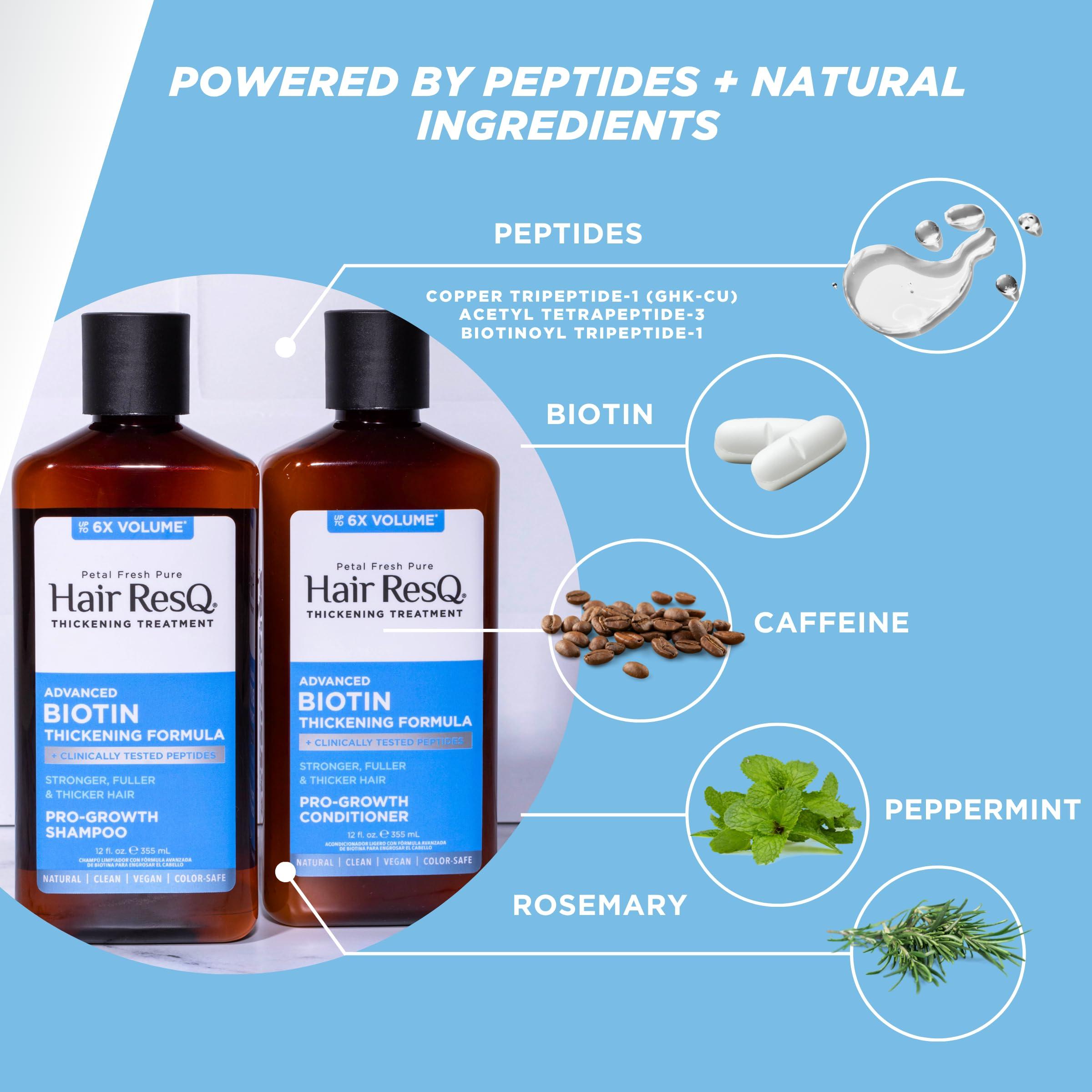 Petal Fresh Petal Fresh Hair ResQ Original Formula Natural Thickening Biotin Shampoo & Weightless Conditioner For Noticeably Thinning Hair, Strengthens & Volumizes, Vegan & Cruelty-Free 2 Count (Bundle)