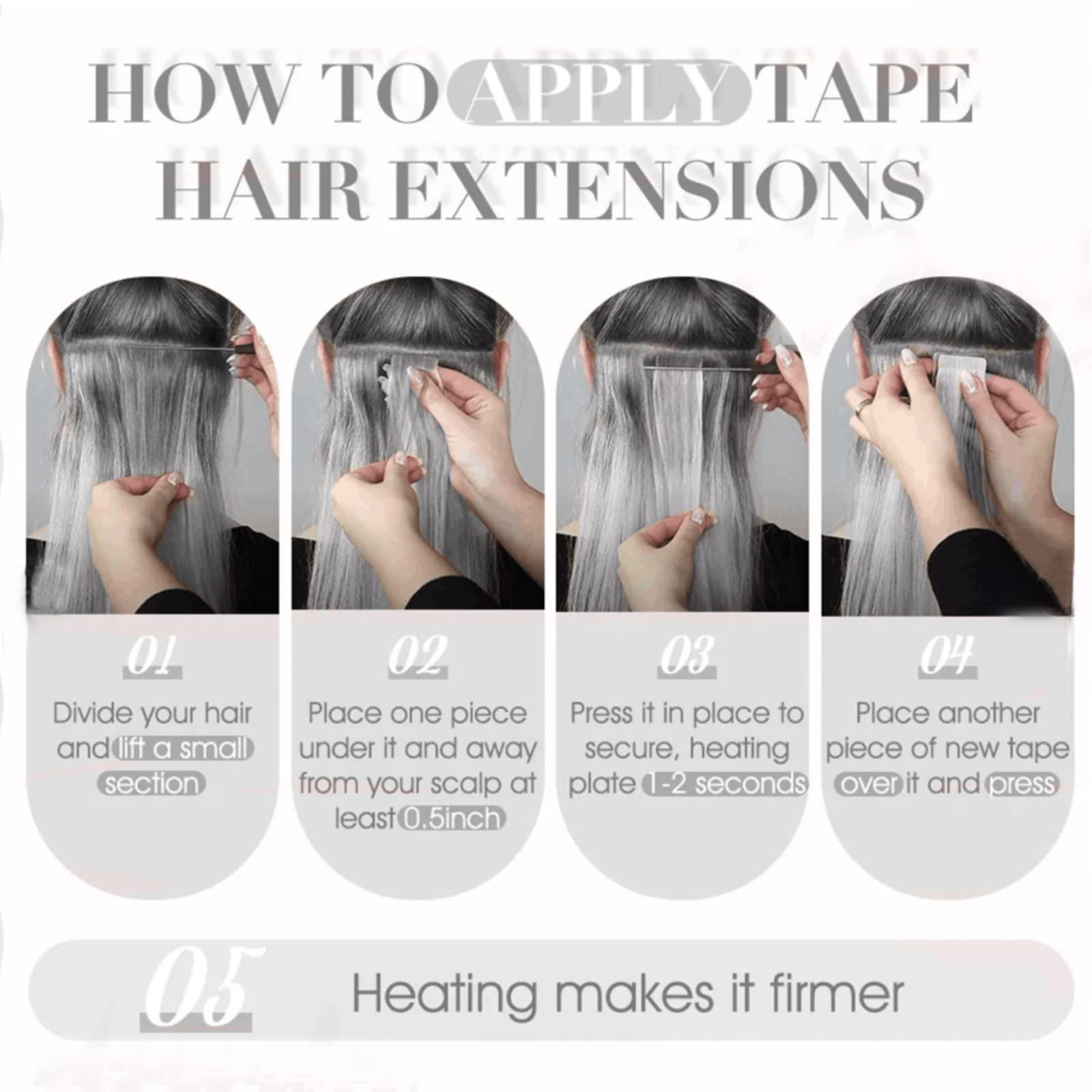 Belaved Yaki Tape in Hair Extensions Human Hair for Black Women Natural Black Lightweight Yaki Straight Human Hair Tape in Extensions Double Sided Seamless Skin Weft 10A Brazilian Remy Hair 20Inch