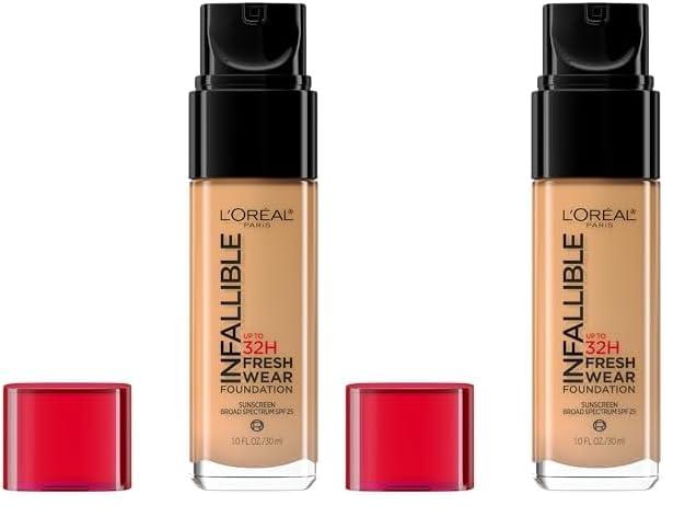 L’Oréal Paris L'Oreal Paris Makeup Infallible Up to 24 Hour Fresh Wear Foundation, Radiant Sand, 1 fl; Ounce (Pack of 2)