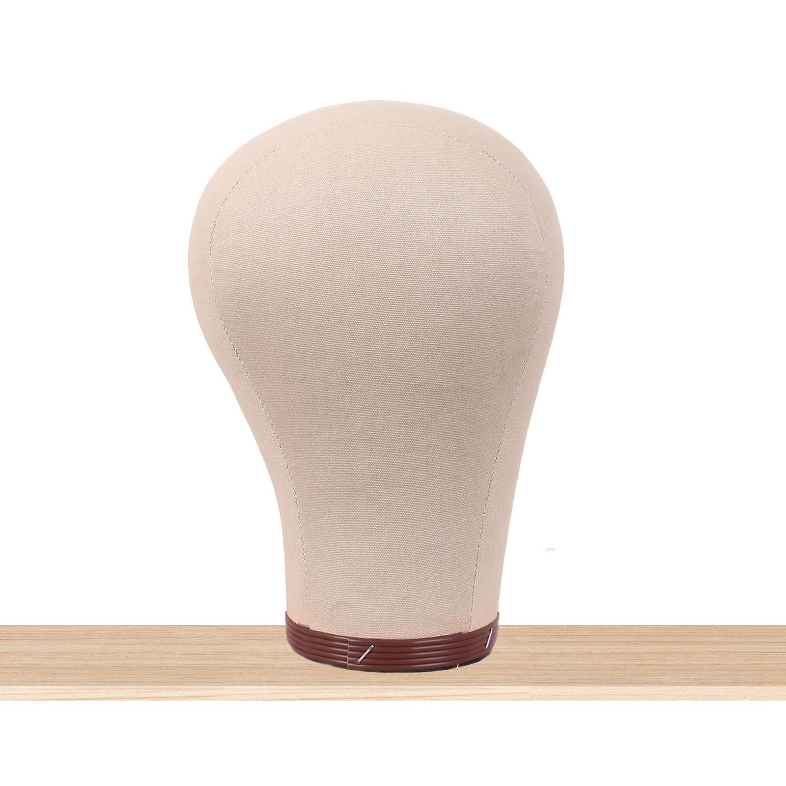 MapofBeauty MapofBeauty 24 Inch Wig Head Cork Canvas Block Head for Making Wigs Mannequin Head With Stand Head Pins (Brown)