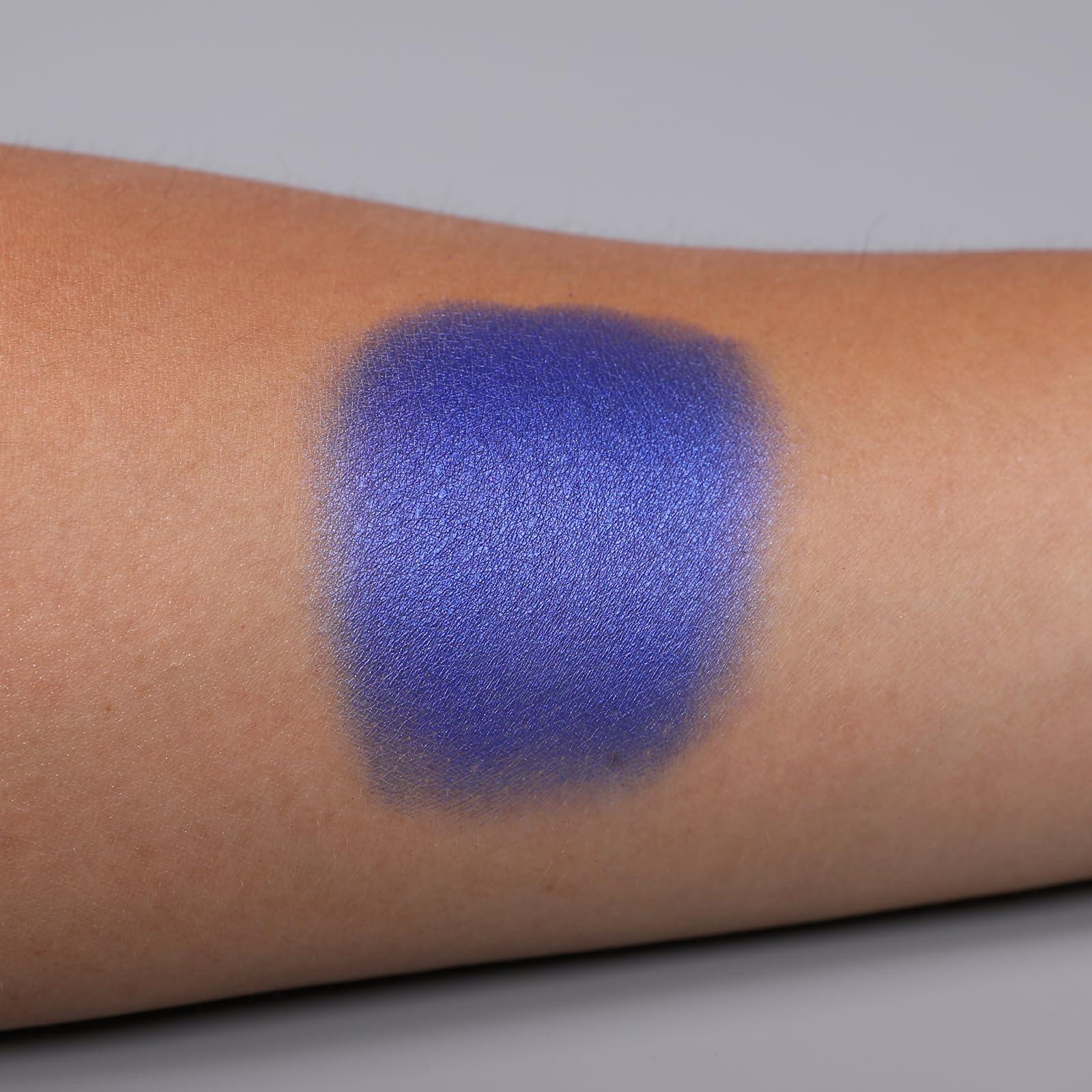 IS\'MINE IS\'MINE Single Dark Blue Shimmer Eyeshadow Powder Palette High Pigment, Longwear, Intense Color Best Dark Blue Eyeshadow