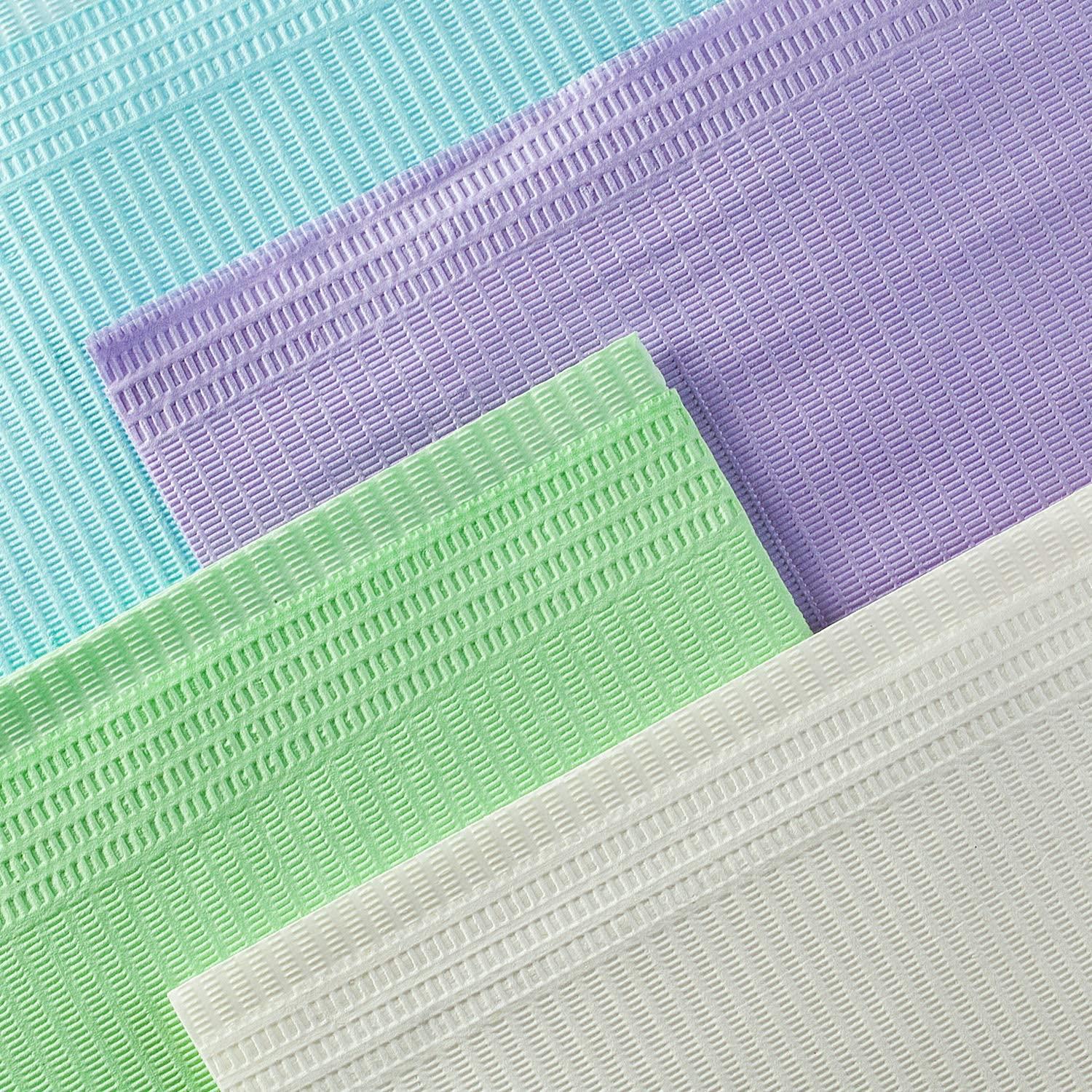 JMU JMU 500 Dental Bibs Disposable, 3-Ply Waterproof Dental Bibs Tattoo Bibs Tray Covers 13\" x 18\" (4 Bags of 125, Yellow)