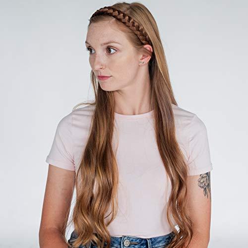 MADISON BRAIDS Madison Braids 2 Pack Women's Lulu Two Strand Headband Hair Braid Synthetic Hair Piece Extension - Golden Red