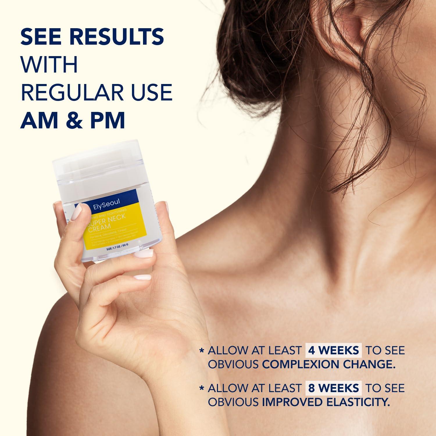 ElySeoul ElySeoul Korean Neck Cream for Firming & Tightening: Neck & Chest Anti-Aging Treatment for Crepey Sagging Skin & Wrinkles - Women & Men Turkey Neck Perfecting, 1.7 oz