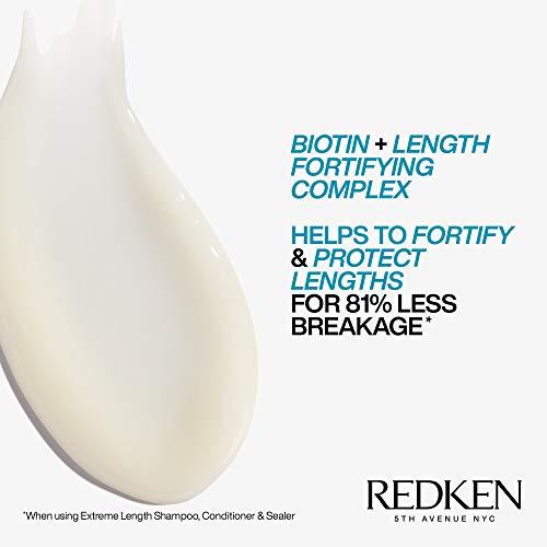 REDKEN REDKEN Extreme Length Shampoo, Conditioner and Leave-In Conditioner Set For Damaged and All Hair Types - Prevents Breakage and Strengthens Hair, Infused With Biotin For Hair Growth