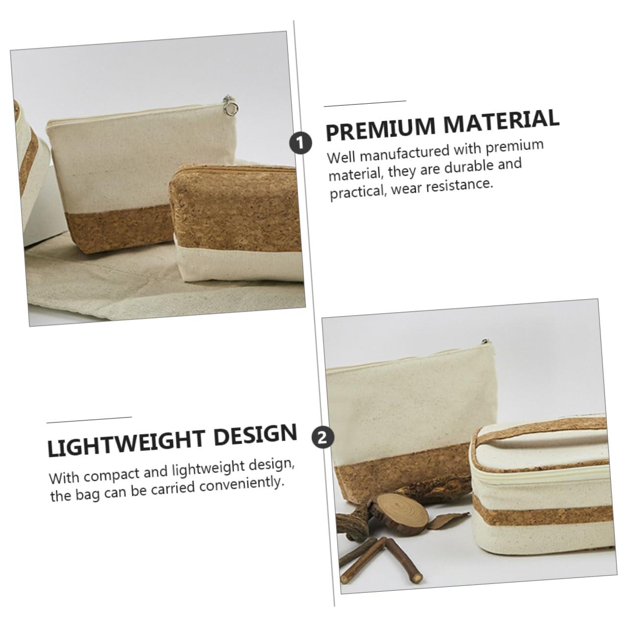 minkissy minkissy Convenient Travel Makeup Bag Cotton Toiletry Bag Wood Grain Wash Bag Portable Girl Cosmetics Storage Bag Safe Accessory Storage