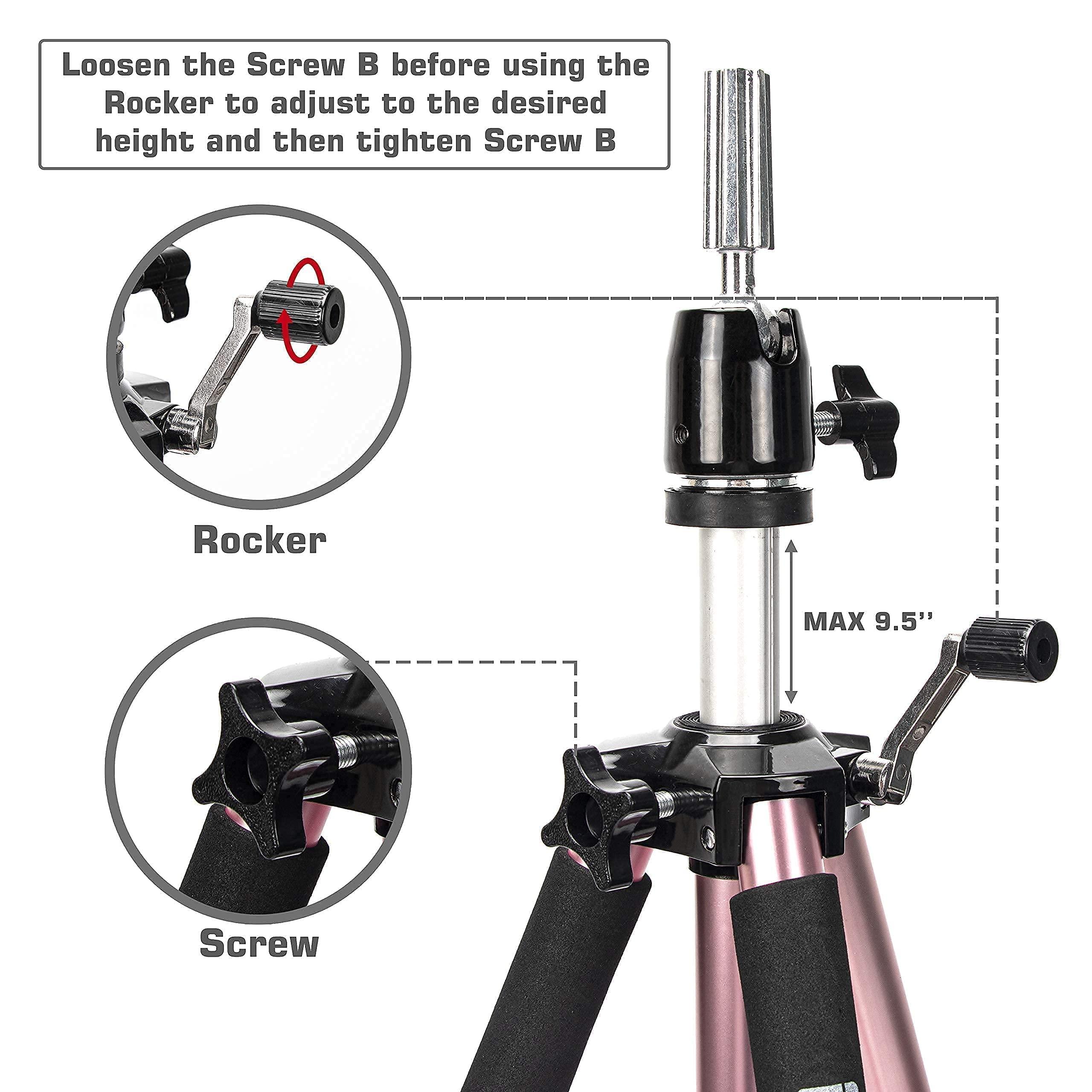 gexworldwide GEX Heavy Duty Mannequin Tripod + GEX Canvas Cork Wig Block Head Set Bundle