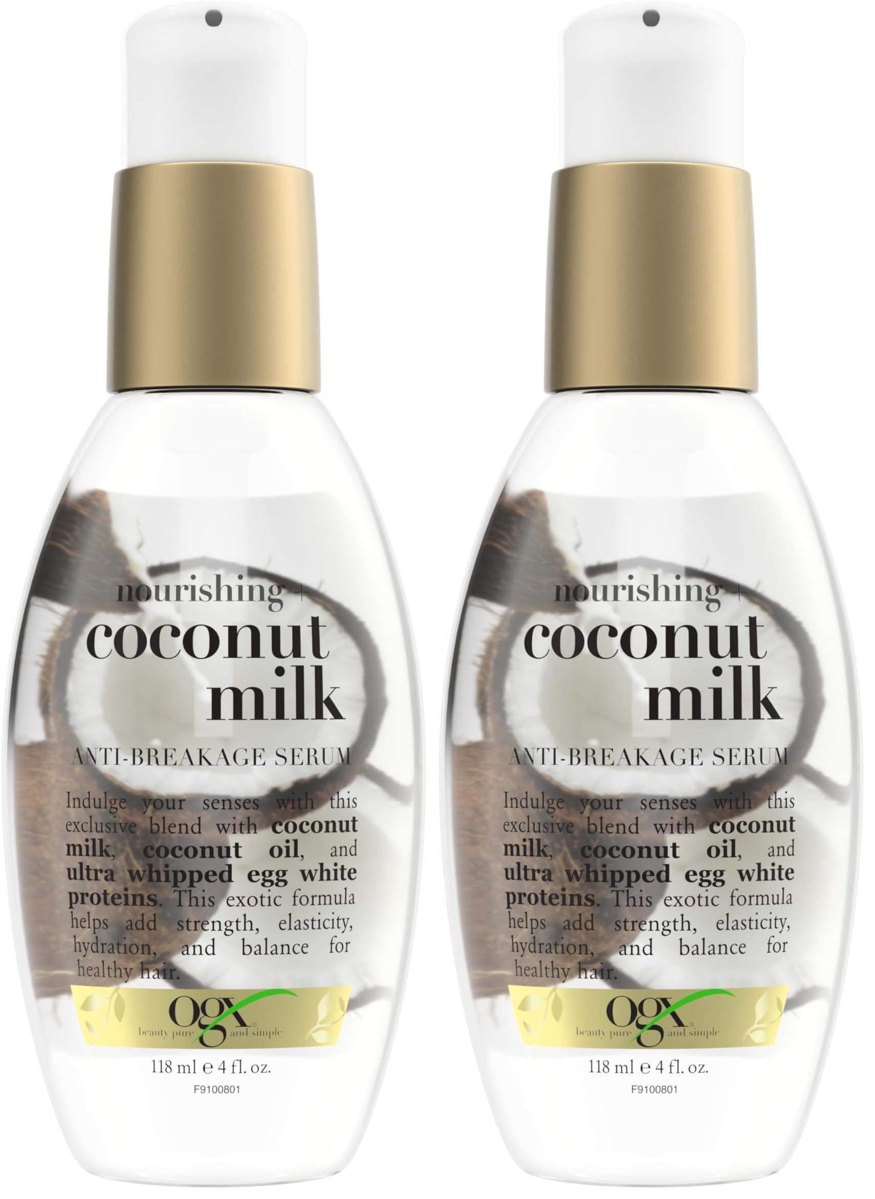 OGX OGX Nourishing + Coconut Milk Anti-Breakage Serum, 4 Fl Oz (Pack of 2)
