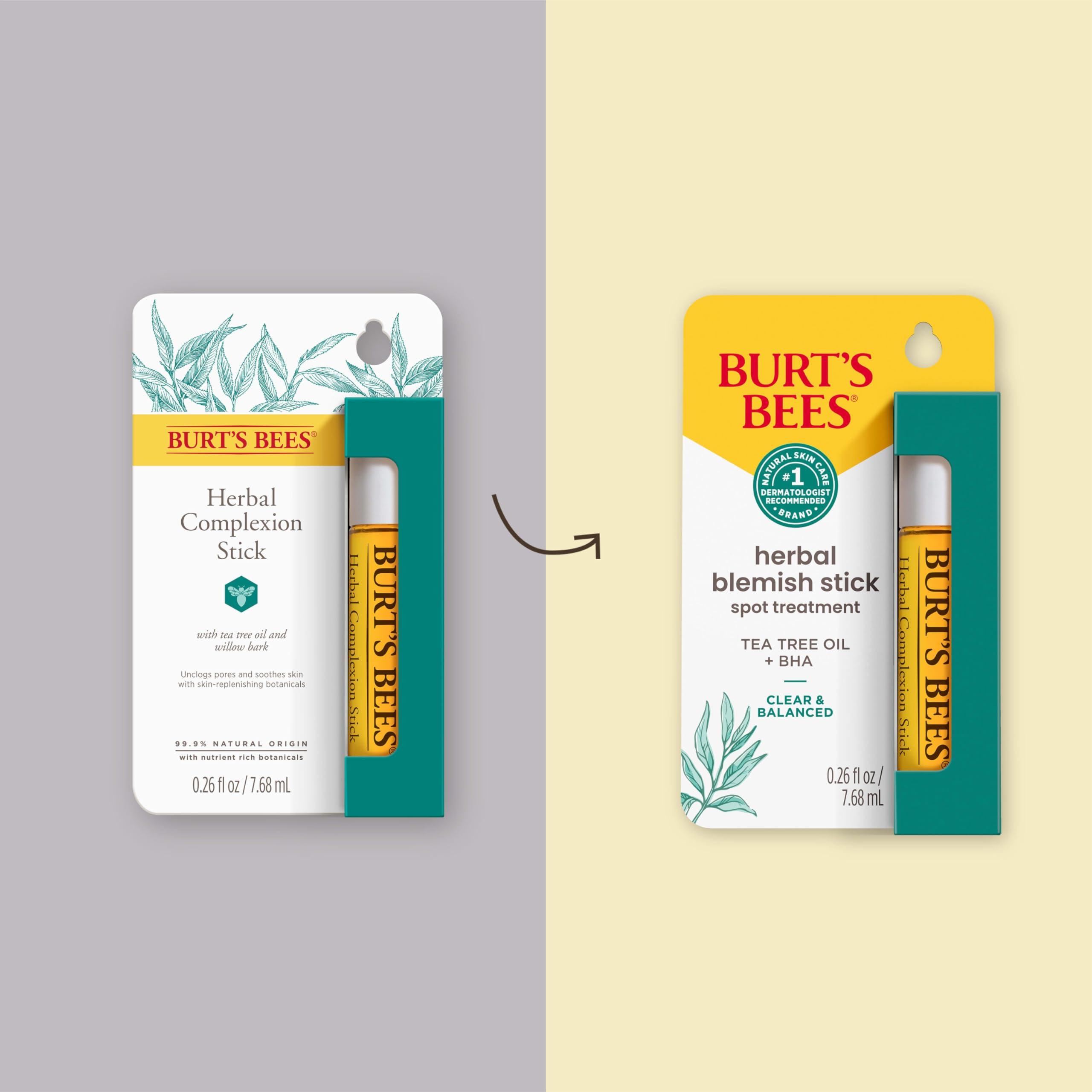 Burt's Bees Burt\'s Bees Herbal Blemish Stick, 0.26 Fl Oz (Pack of 2), Tea Tree Oil Infused, Soothing, Exfoliating, Cleansing, Unisex