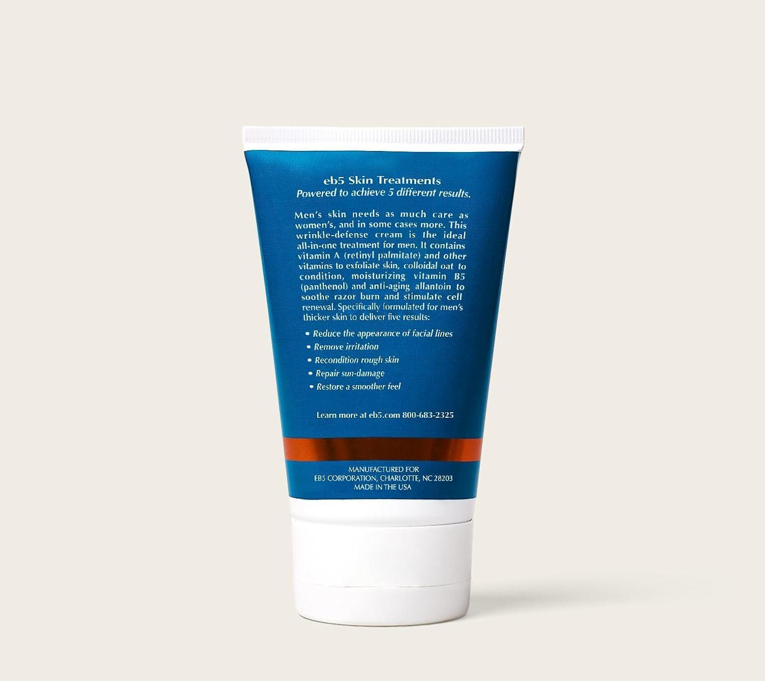 eb5 eb5 Mens All-in-one Anti-Aging Face Cream | Formulated with Retinol, Vitamins E, B5, and A to Moisturize, Reduce Lines and Soothe Razor Burn - 4 Fl Oz