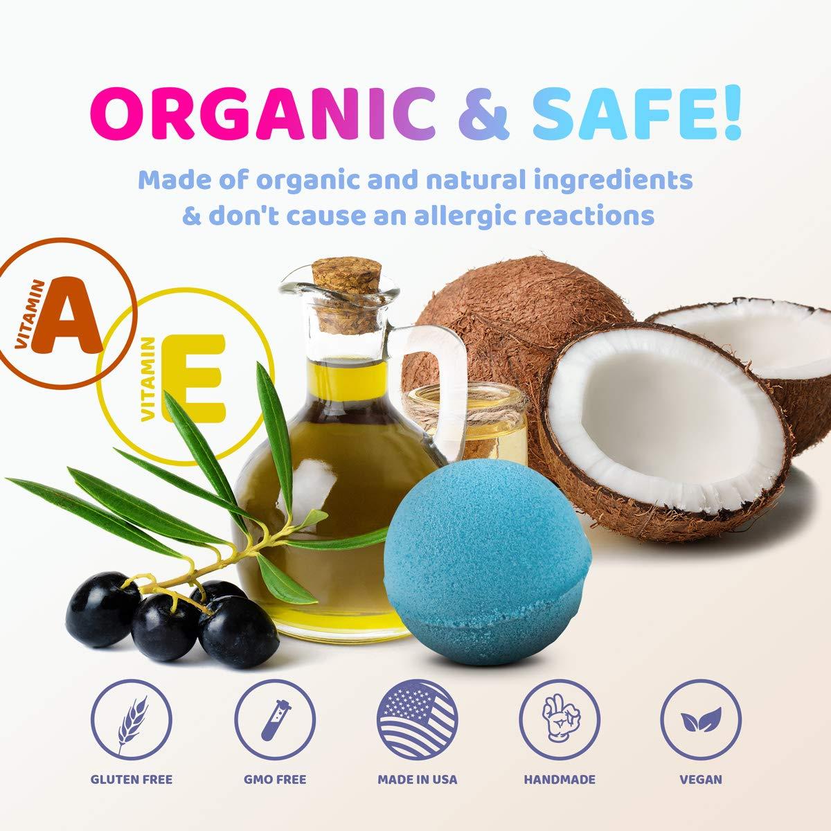 Relaxcation Bath Bombs for Kids Set with Toys Surprise Inside for Kids | Fast Food Toys Surprises Inside - Safe Bath Fizzies for Sensitive Skin and Quality Toys Make Your Kids Happy - Handmade in USA