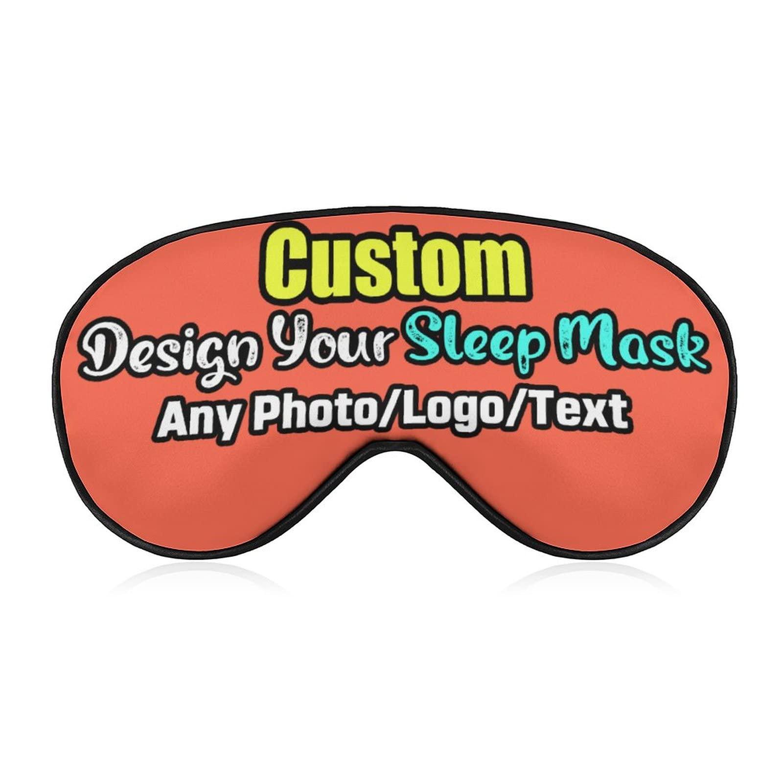 HXHX HXHX Custom Sleep Mask Add Funny Design, Personlized Photo Sleeping Mask Customizable Gifts, Custom Text Eye Mask Adjustable and Soft Tomato Style36