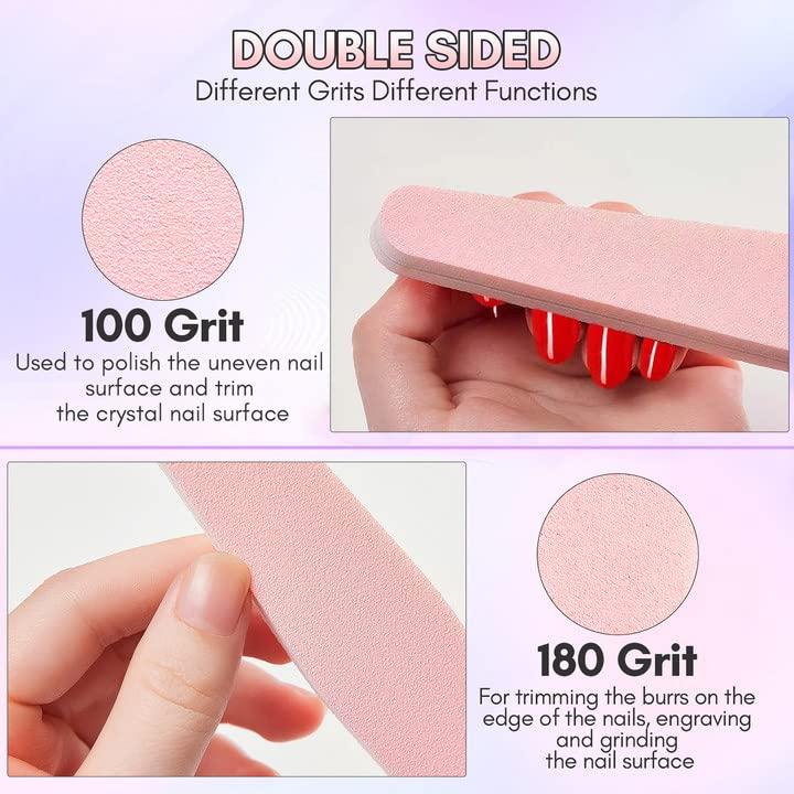 Makartt Makartt 504Pcs Soft Gel Full Cover Tips, Almond Stiletto False Nail Tips Press on Nails Bundle with Makartt Nail Buffer Block Nail Prep Sponge Nail Files 100/180 Grit
