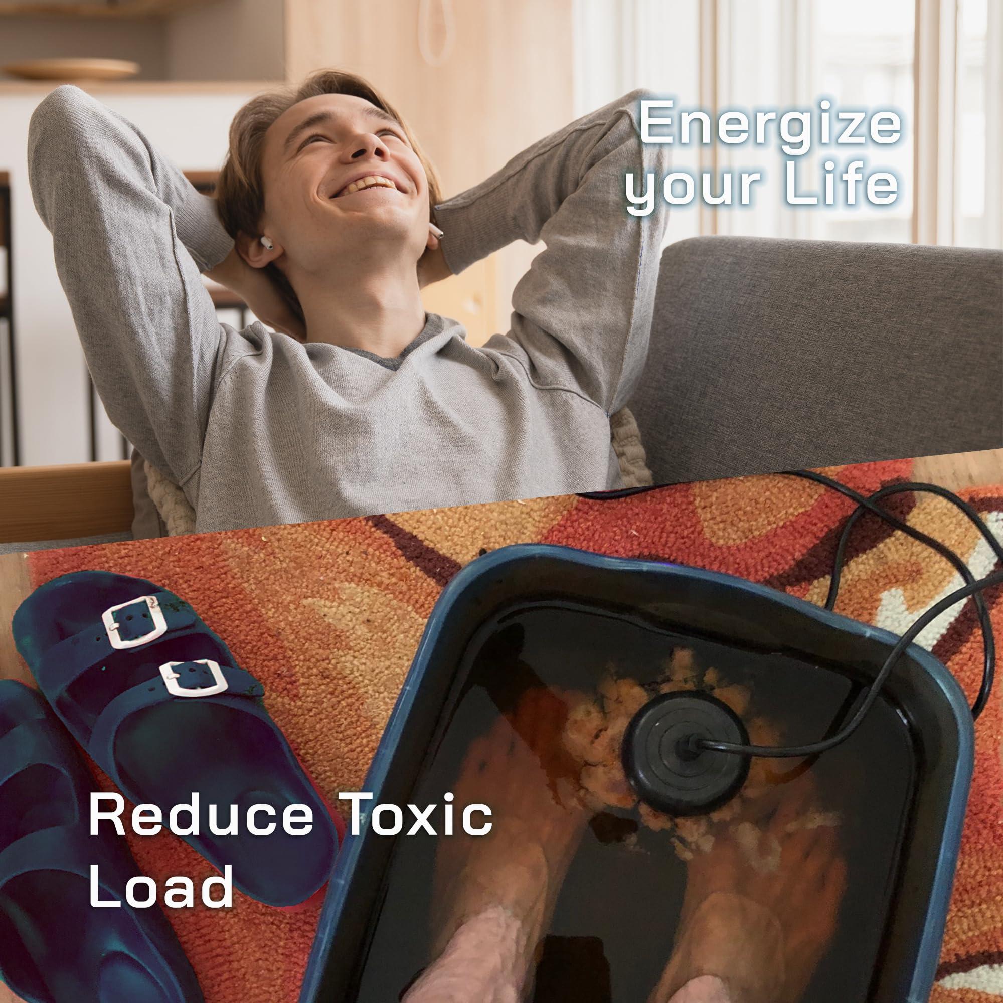 HEALTH AND MED.COM HEALTHandMED IonizeMe Maxx-Powerful 20 Volts, 2.5 Amperes Heavy Duty Ionic Foot Bath Detox Machine (Starter Package) with 5 Year Warranty and Detox Expert Phone Consultation | Made in USA