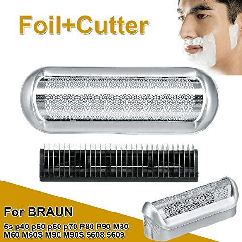 Craftmen 5s Foil and Cutter Replacement Head Shaver Replacement Parts Compatible with Braun CruZer Twist PocketGo MobileShave M30 M60 M60S P40 P50 P60 P70 P80 P90 Shavers