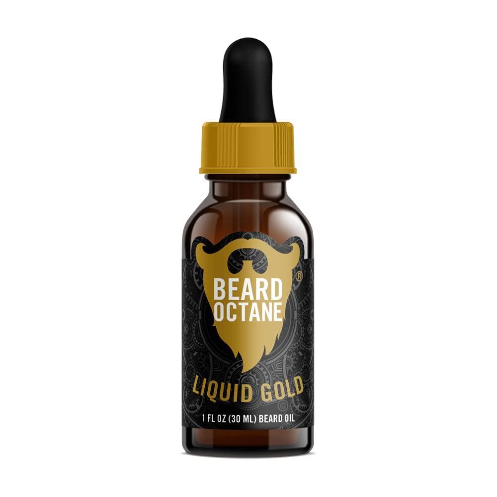 Beard Octane Beard Octane: Liquid Gold - Natural Beard Oil w/Argan Oil - 1 Oz - Promotes Healthy Softer Beards - Made in USA - Premium Handcrafted Beard Care