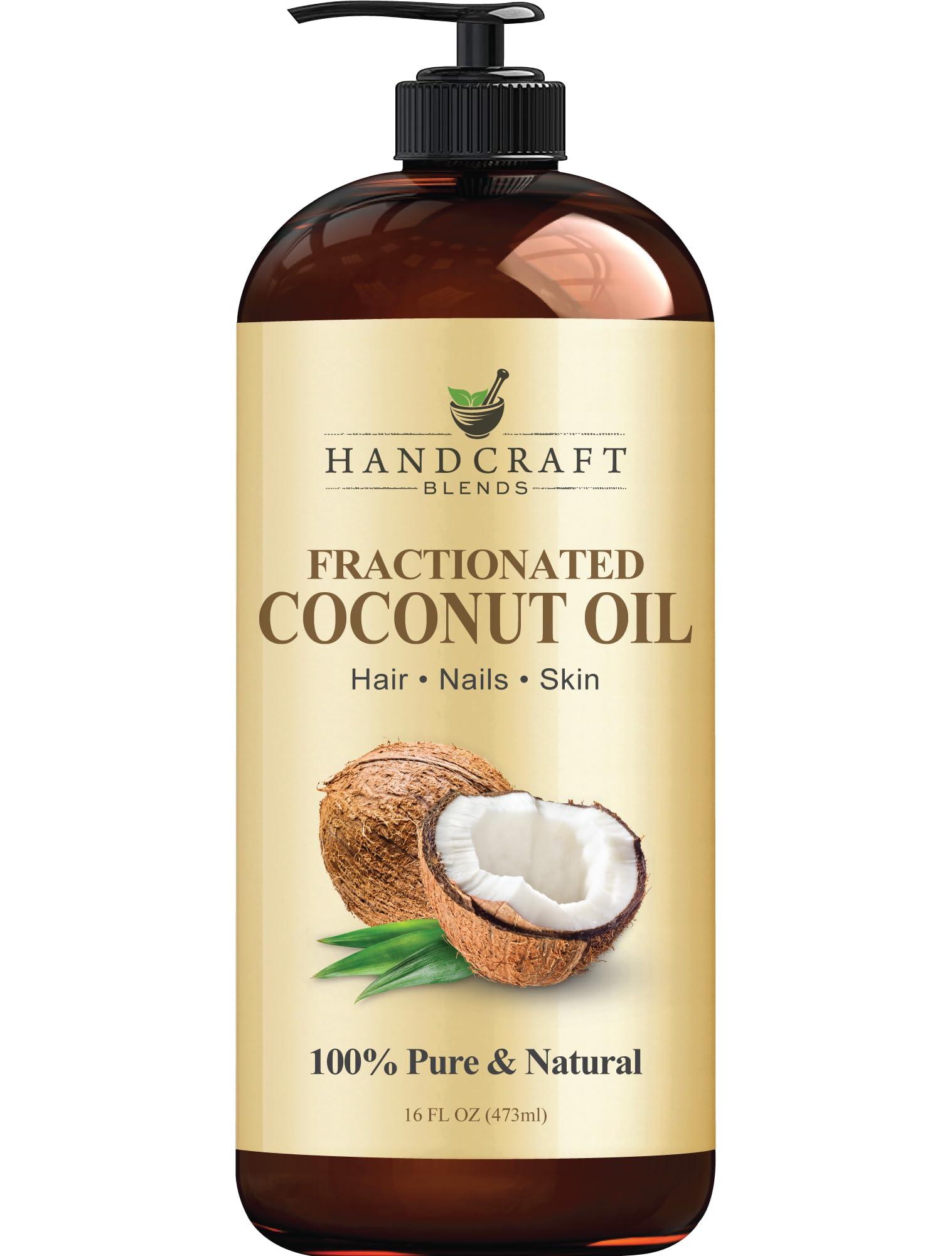 Handcraft Blends Handcraft Blends Fractionated Coconut Oil - 16 Fl Oz - 100% Pure and Natural - Premium Grade Carrier Oil for Skin, Hair and Body - Massage - Hair Tonic
