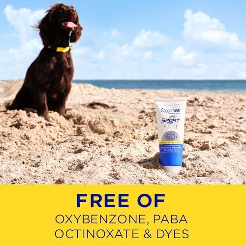 Coppertone Coppertone Sport Face Sunscreen Lotion SPF 60+, Water Resistant Sunscreen with Broad Spectrum SPF 60+, Lightweight and Breathable, 2.5 Fl Oz Tube