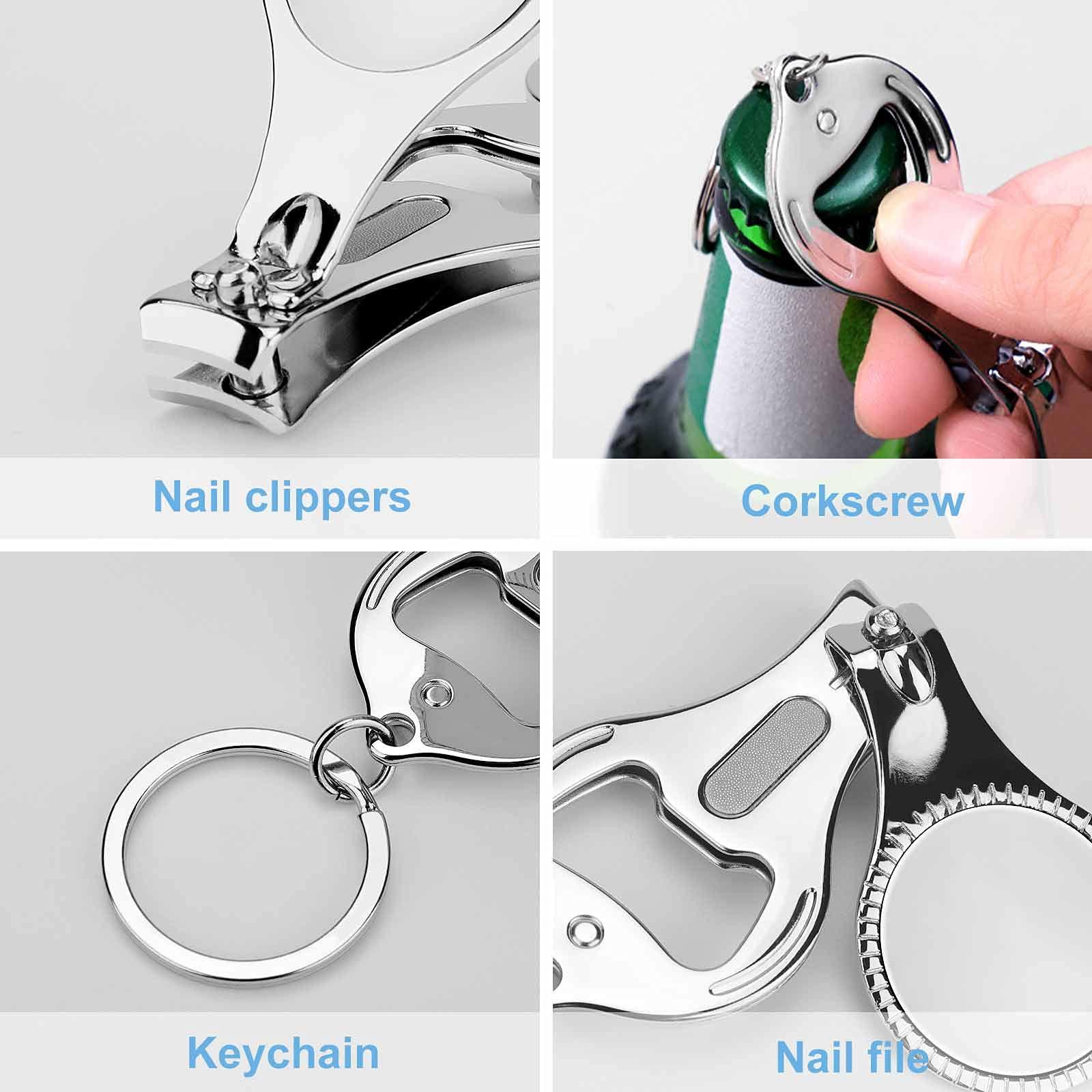 XKAWPC Union Jack Flag UK United Kingdom Fingernail Clipper with Nail File Metal Nail Clippers Portable Nail Cutters