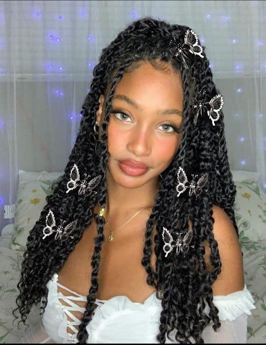 DEEKA DEEKA 12 PCS 3D Moving Butterfly Hair Clips Metal Silver Moving Wings Butterfly Hair Accessories 90s Hair Clips Barrette for Women and Girls -Silver