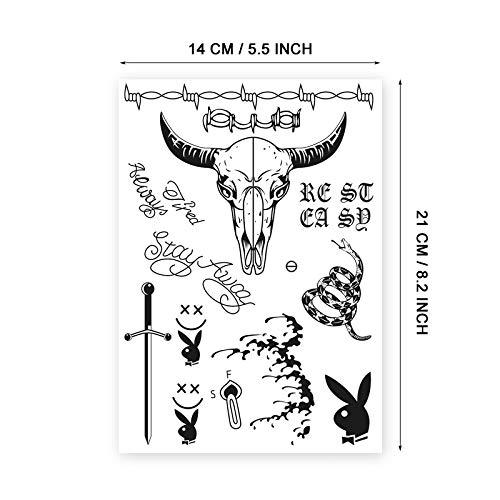 LEOARS Temporary Prison Tattoos, Prisoner Tattoos Temporary,2-Sheet Barbed Wire Fake Tattoos for Halloween Masque Costume Accessories and Parties