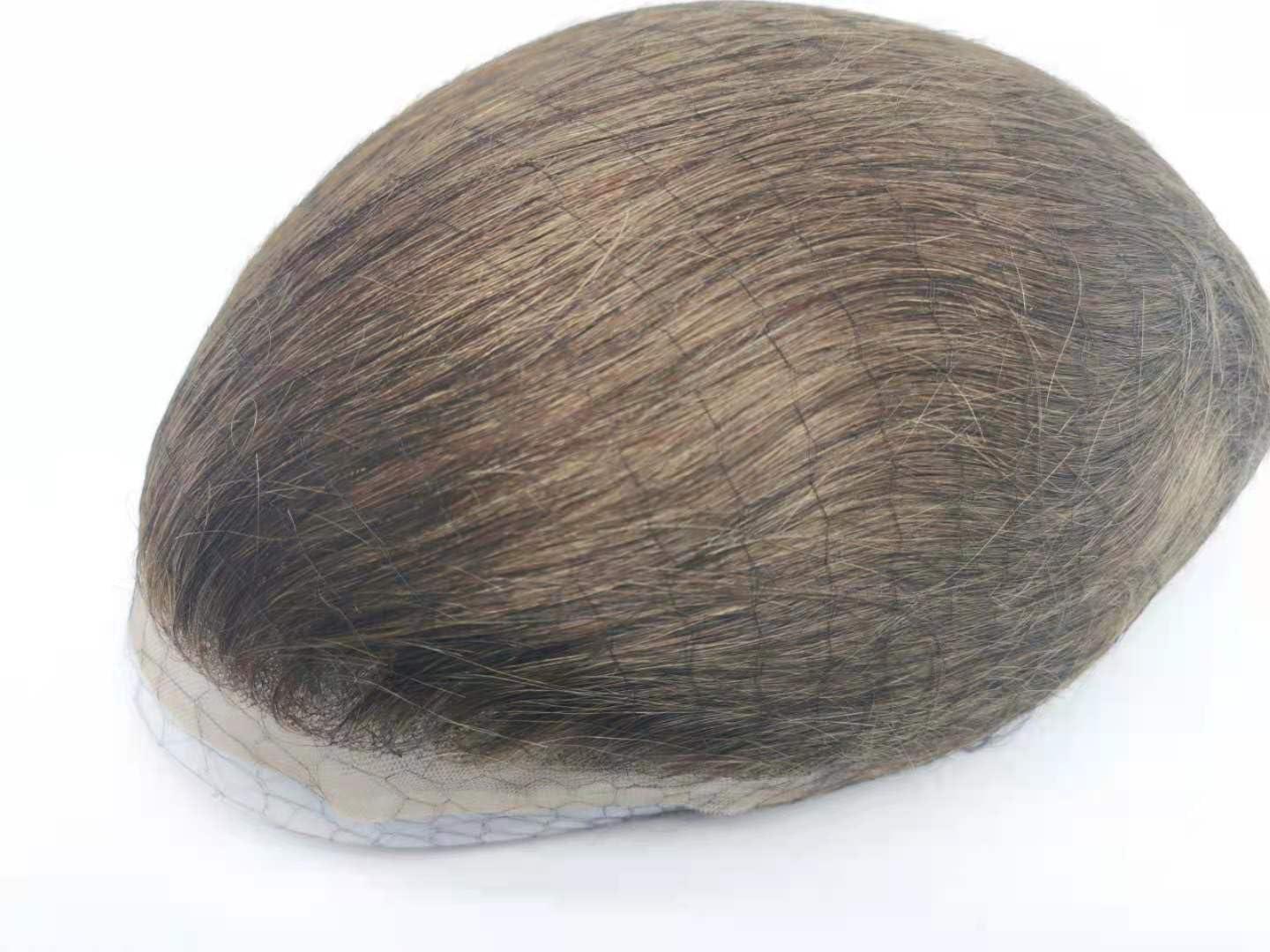 Mprosthesis Toupee for Men Hair Pieces 10x8\" Men Toupee Hollywood Human Hair Replacement System for Men Hair Prosthesis Men Hair Patch BIO Units for Men Breathable Lace with PU Hair System (#4 Light Brown)