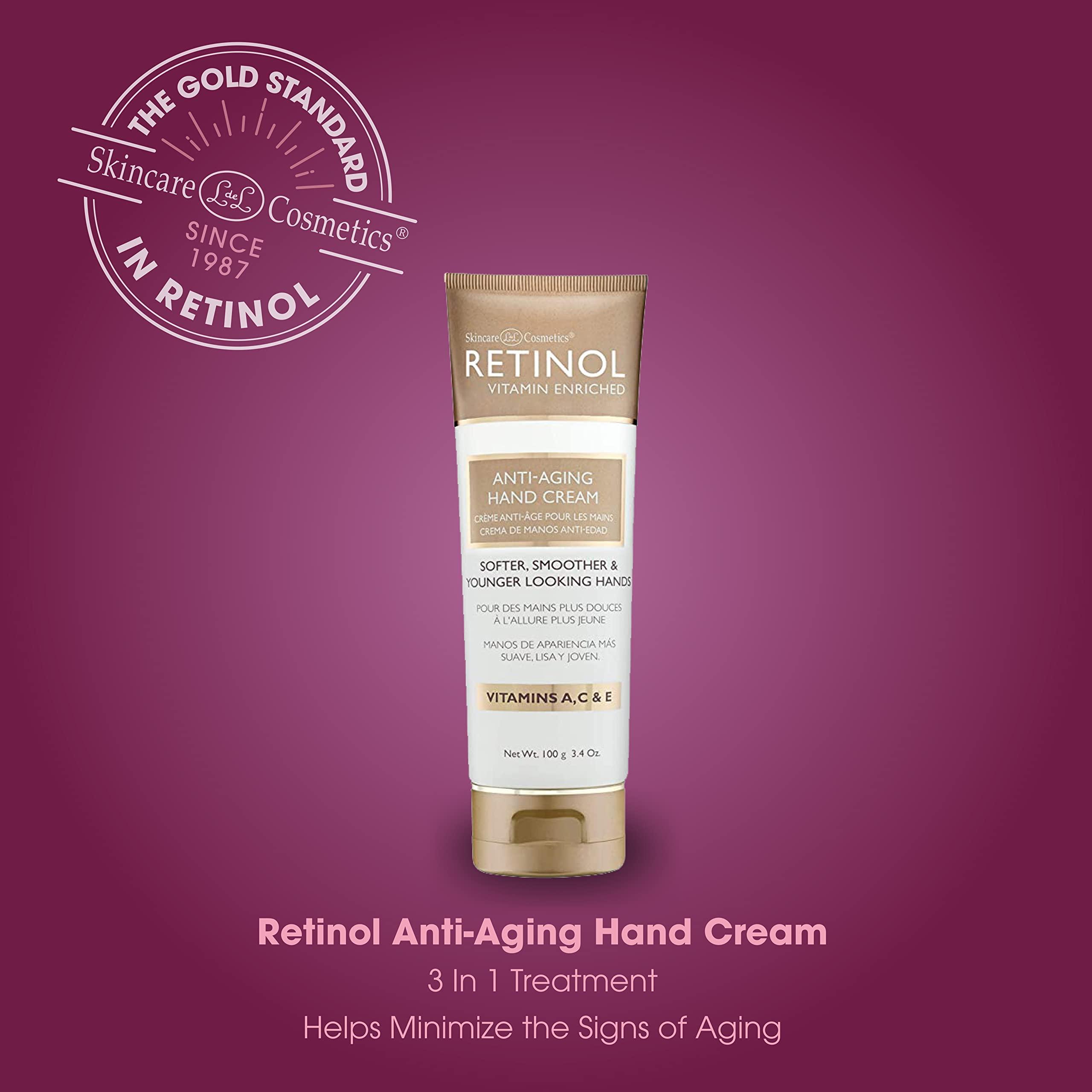 Retinol Retinol Anti-Aging Hand Cream The Original Brand For Younger Looking Hands Rich, Velvety Hand Cream Conditions & Protects Skin, Nails & Cuticles Vitamin A Minimizes Ages Effect on Skin
