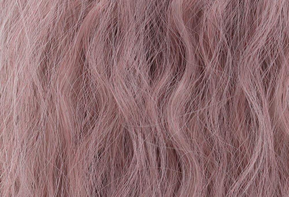 TEDPRBGE TEDPRBGE Anime Cosplay Wig Pink Hair Wig Long Curly Wig Curly Wavy Wig with Bangs Heat Resistant Wig Role Play Wig 31 inches