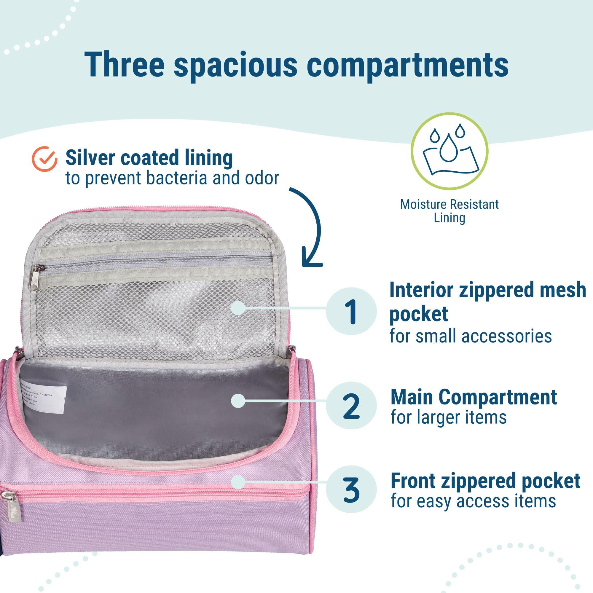 Wildkin Wildkin Toiletry Bag for Boys and Girls, Stay Organized on the Go with Our Spacious and Multifunctional Toiletry Bags, Ideal for School, Weekend, or Overnight Travel (Lilac)