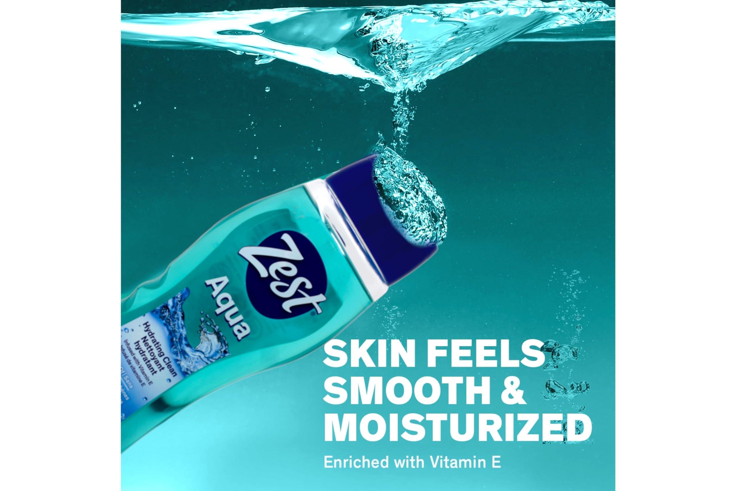 Zest Zest Body Wash Aqua with Vitamin-E Hydrating 18 Ounce (Pack of 3)